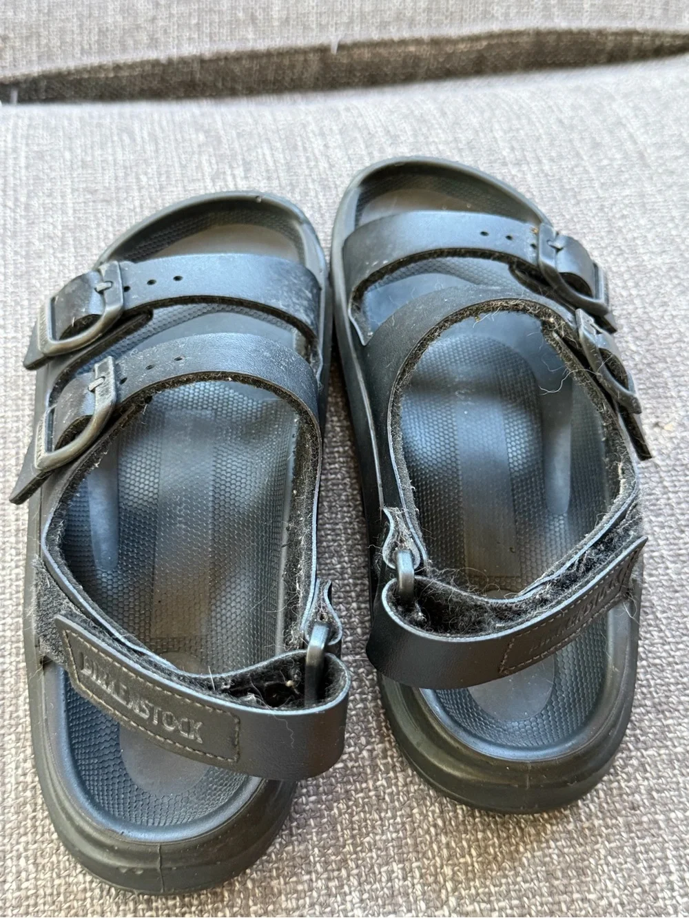 Kids Birkenstock Black Adjustable Sandals